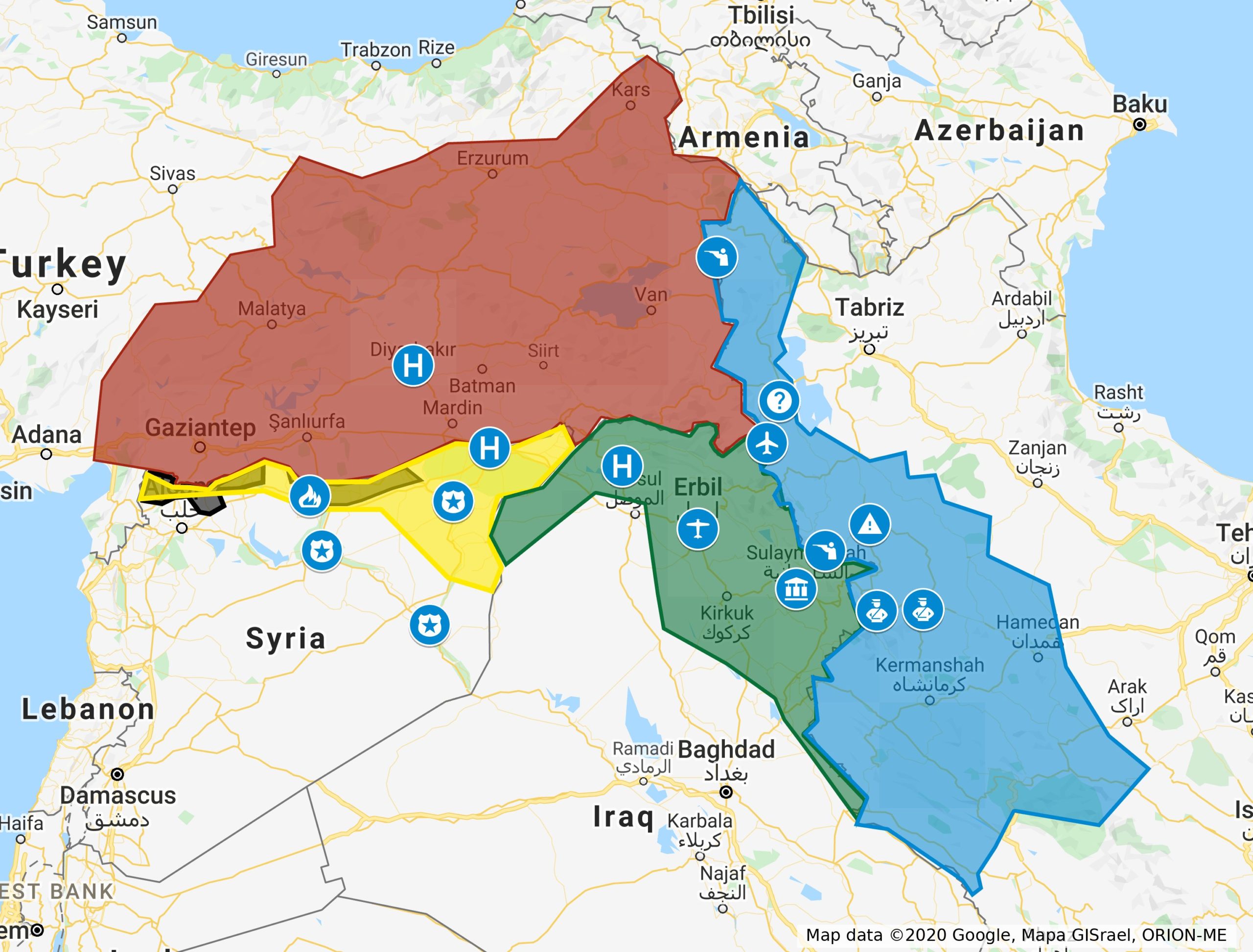 Kurdistan Map  The Kurdish Project